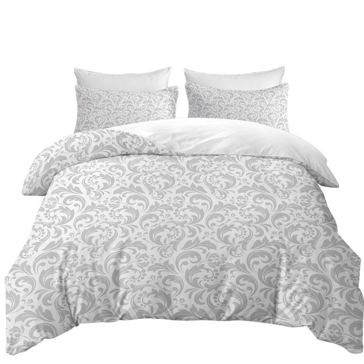 Grey Pattern of Royal Floral Duvet Cover