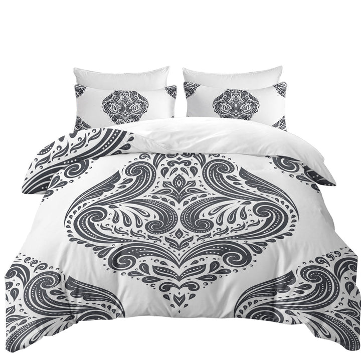 Grey Royal Floral Bed Covers