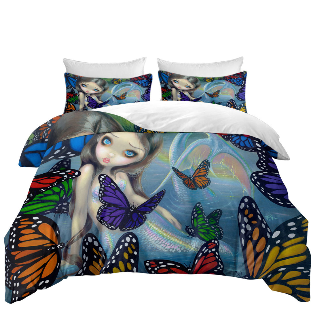 Halcyon Beautiful Mermaid and Butterflies Daybed Covers Sets