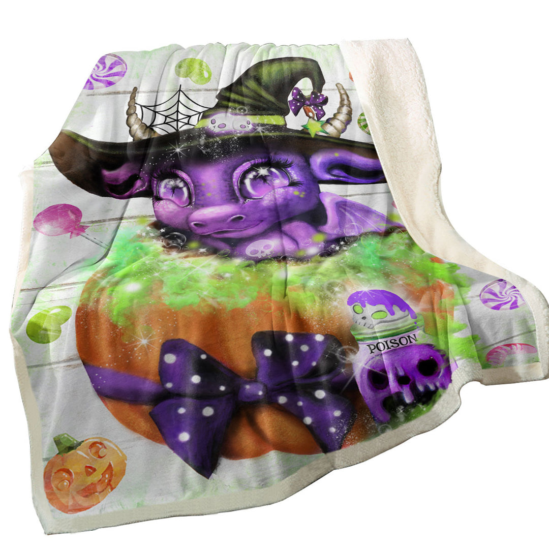 Halloween Decorative Throws Witchy Halloween Lil Dragon