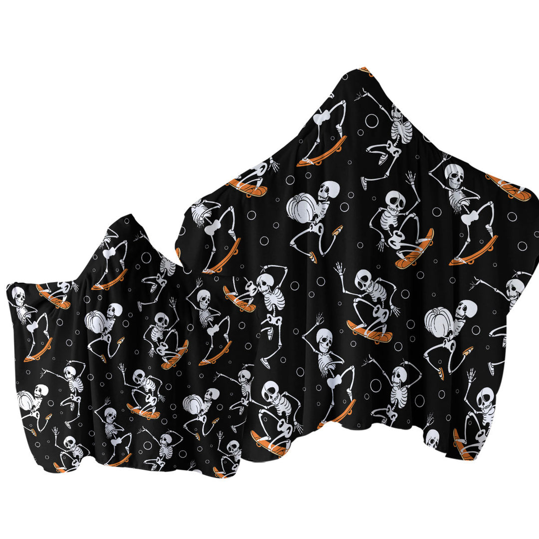 Halloween Funny Skeletons Towel with Hood