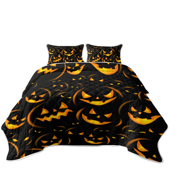 Halloween Scary Pumpkins Coverlet