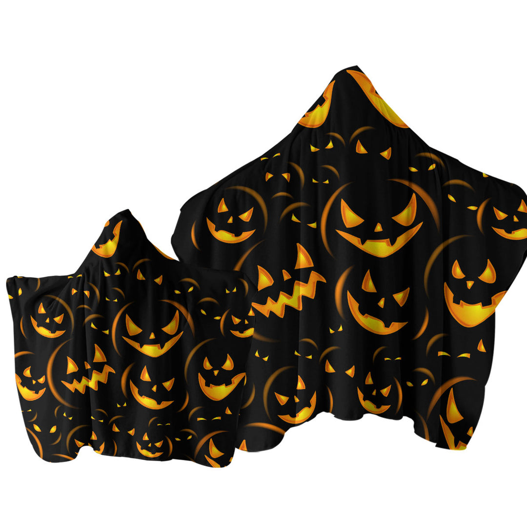 Halloween Scary Pumpkins Towel Hoodie