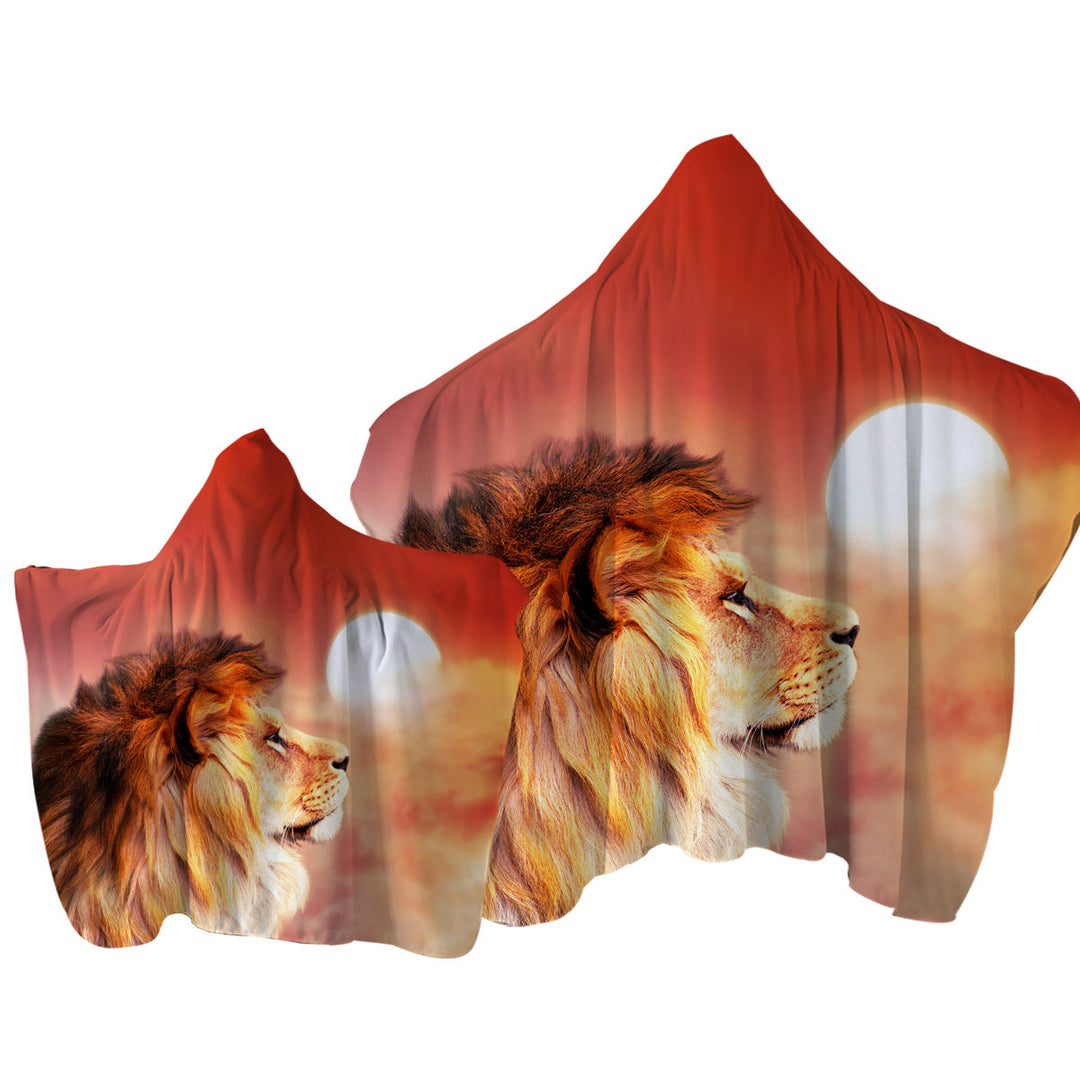 Handsome Lion Under the Sun Towel Hoodie