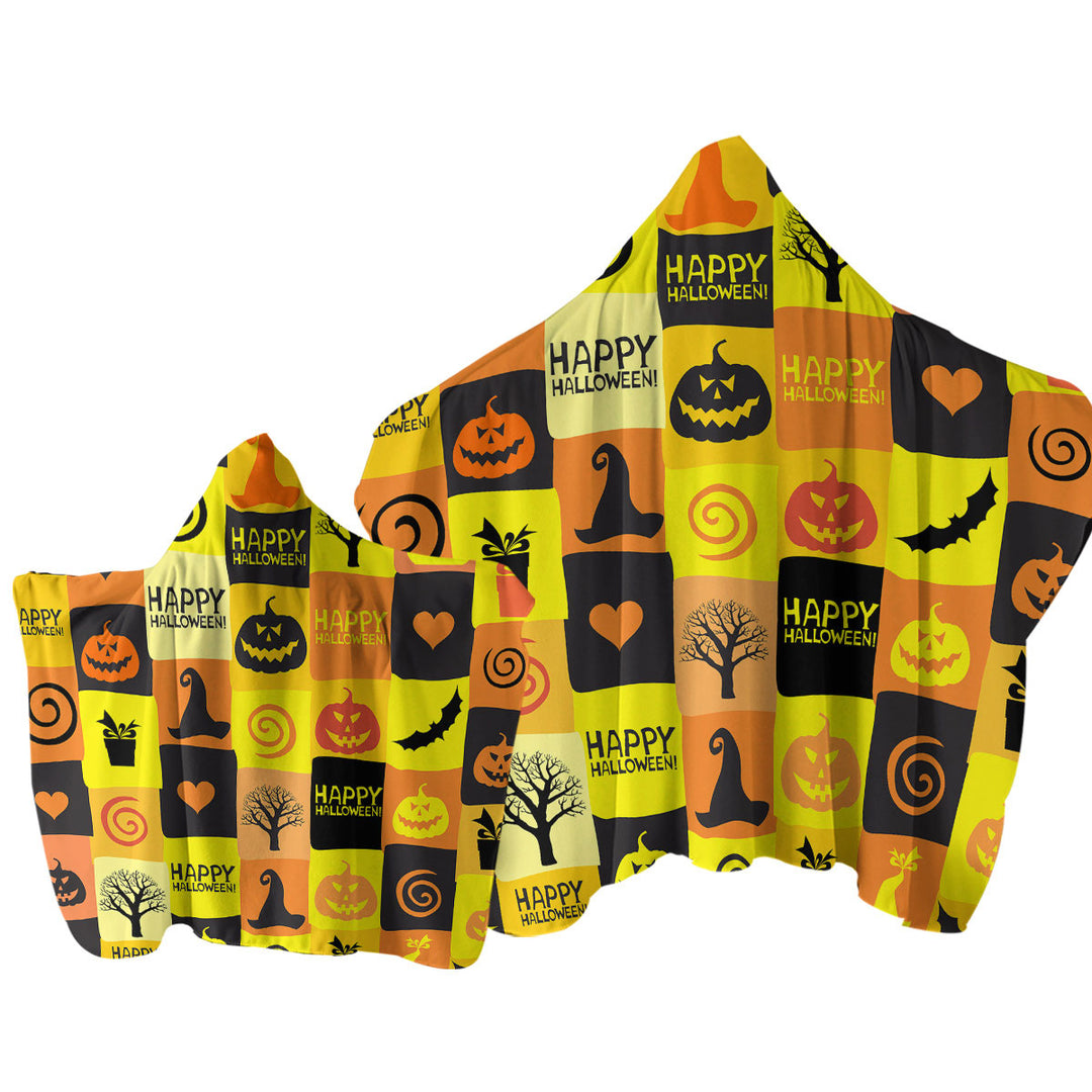 Happy Halloween Mix Towel Hoodie