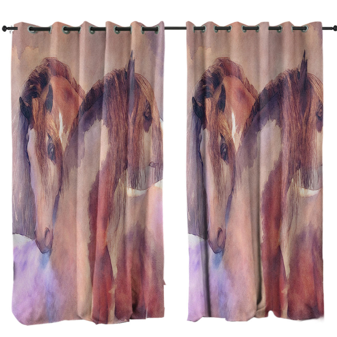 Harmony Beautiful Horses Art Curtains