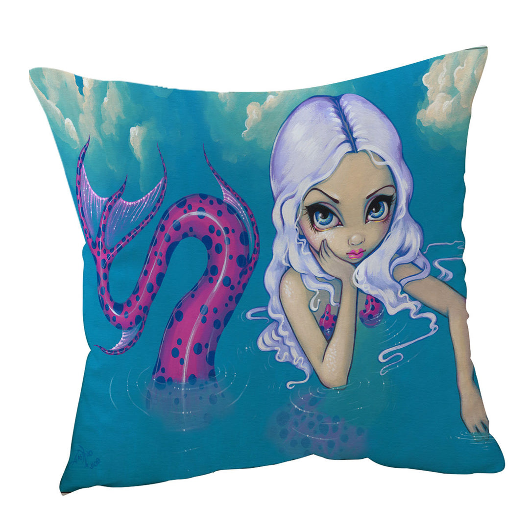 Haughty Mermaid Lovely Pink Spotted Tail Mermaid Cushion