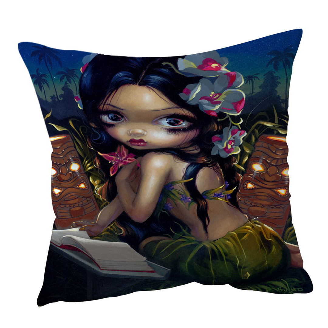 Hawaiian Cushion Covers Amara the Hawaiian Fairy and the Book