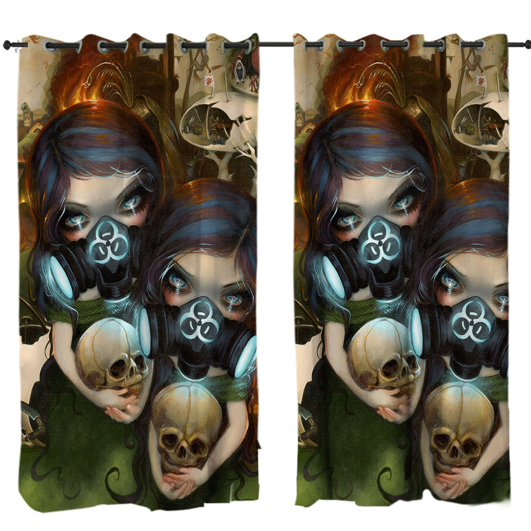 Hazardous Beauties Post Apocalyptic Art Girls Curtains