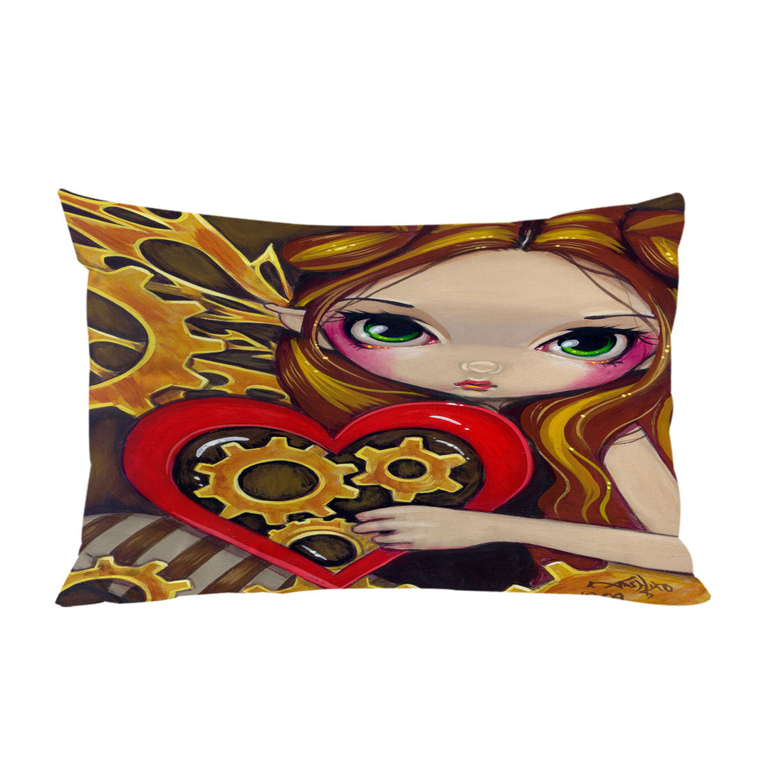 Heart Lovley Girl a Clockwork Valentine Pillow Cases