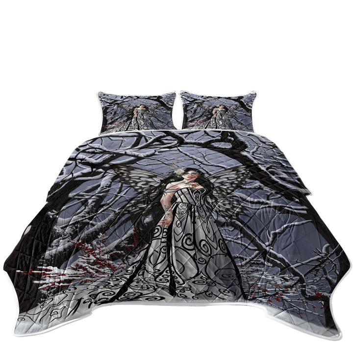 Heart of Ice Winter Forest Fairy Coverlet