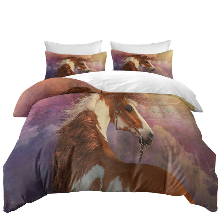 Heart of the West Brown and White Pinto Horse full Size Duvet Cover