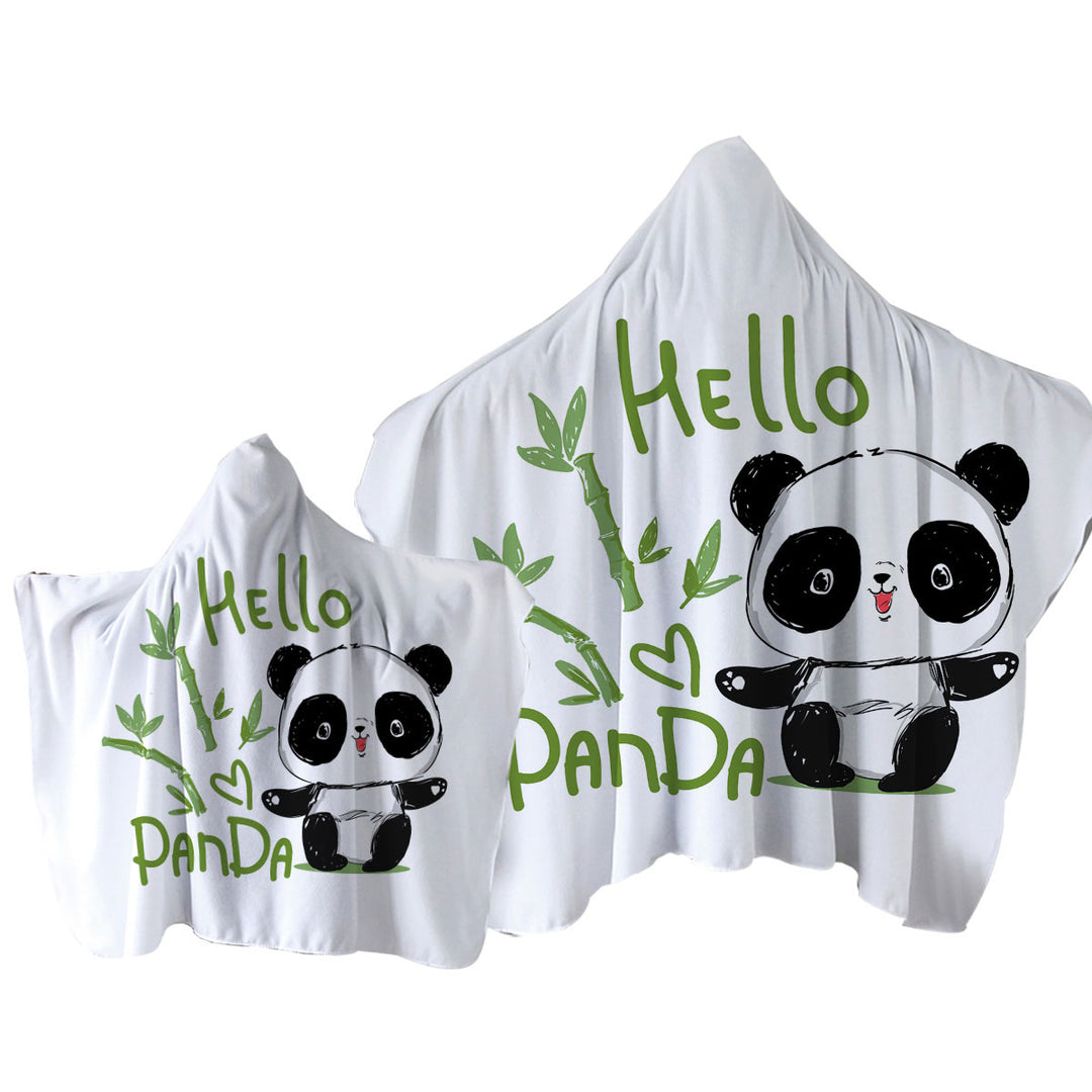 Hello Kids form a Cute Little Panda Towel Hoodie