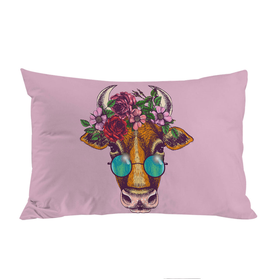 Hipster Cow Pillowcase