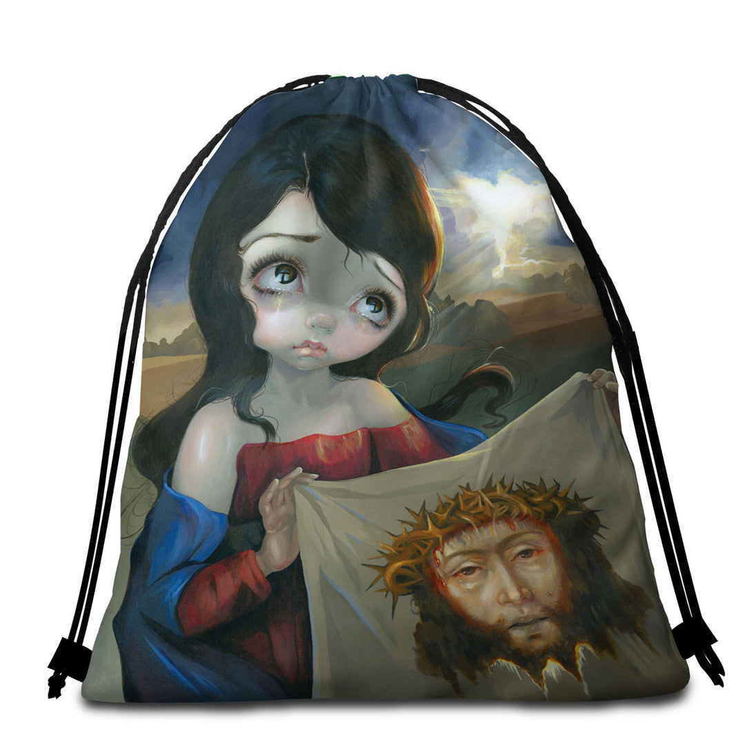 Historical Christian Art Veronica_s Veil Beach Towels and Bags Set