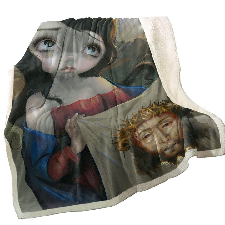 Historical Christian Art Veronica_s Veil Throw Blanket