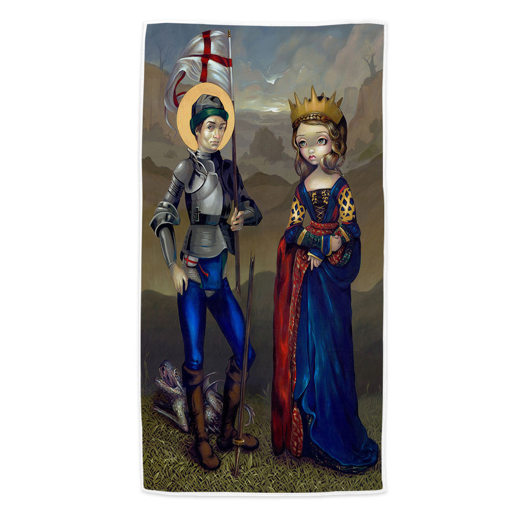 History Art Saint George and Princess Sabra Beach Towels