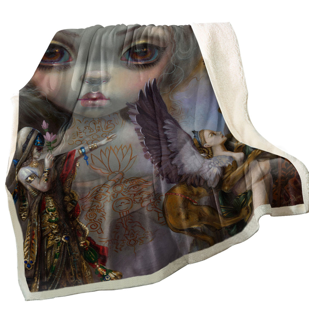 History Art Tableaux Vivants Salome and the Sphinx Fleece Blankets