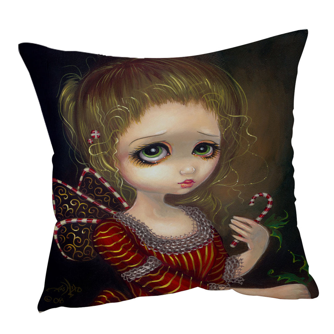 Holiday Cushion Covers Candy Cane Angel