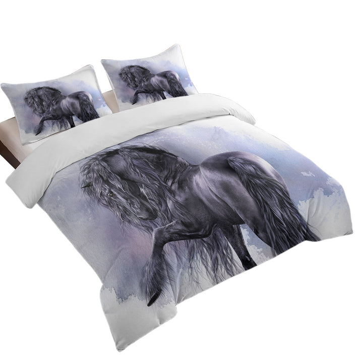 Honorable Horse the Black Pearl Horses Art Twin Duvet Covers