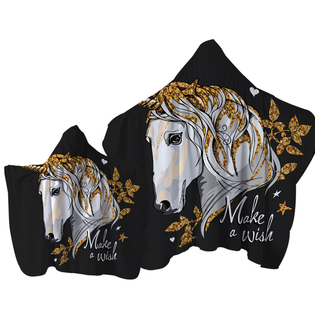 Hooded Beach Towel with Make a Wish from the Golden Unicorn