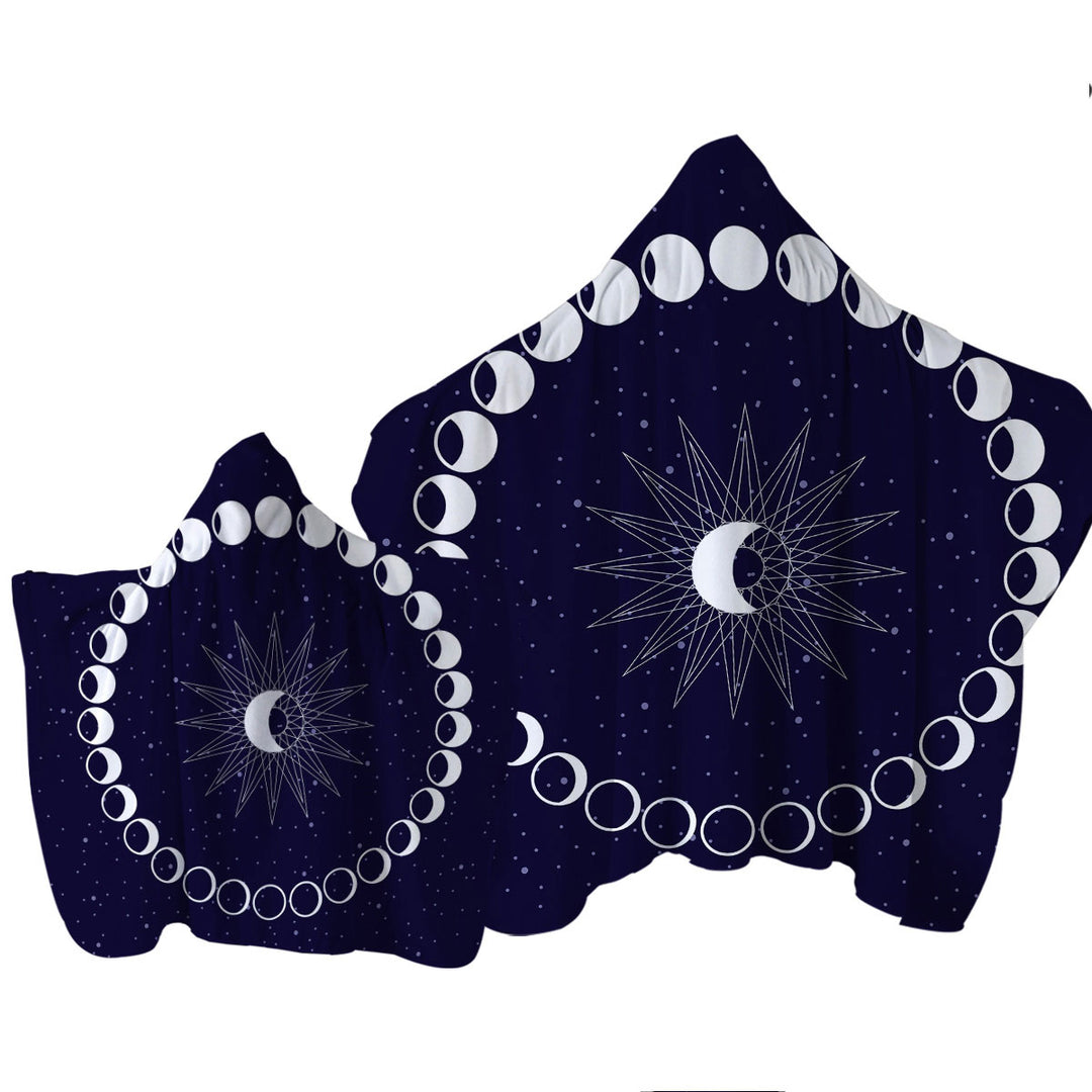 Hooded Beach Towel with Moon Time