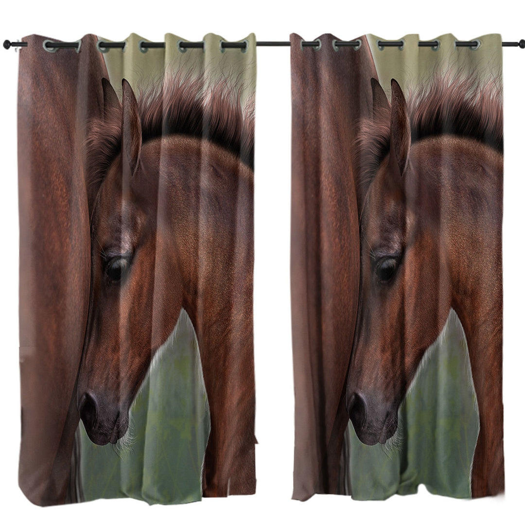 Horse Art Cute Momma with Foal Drapes