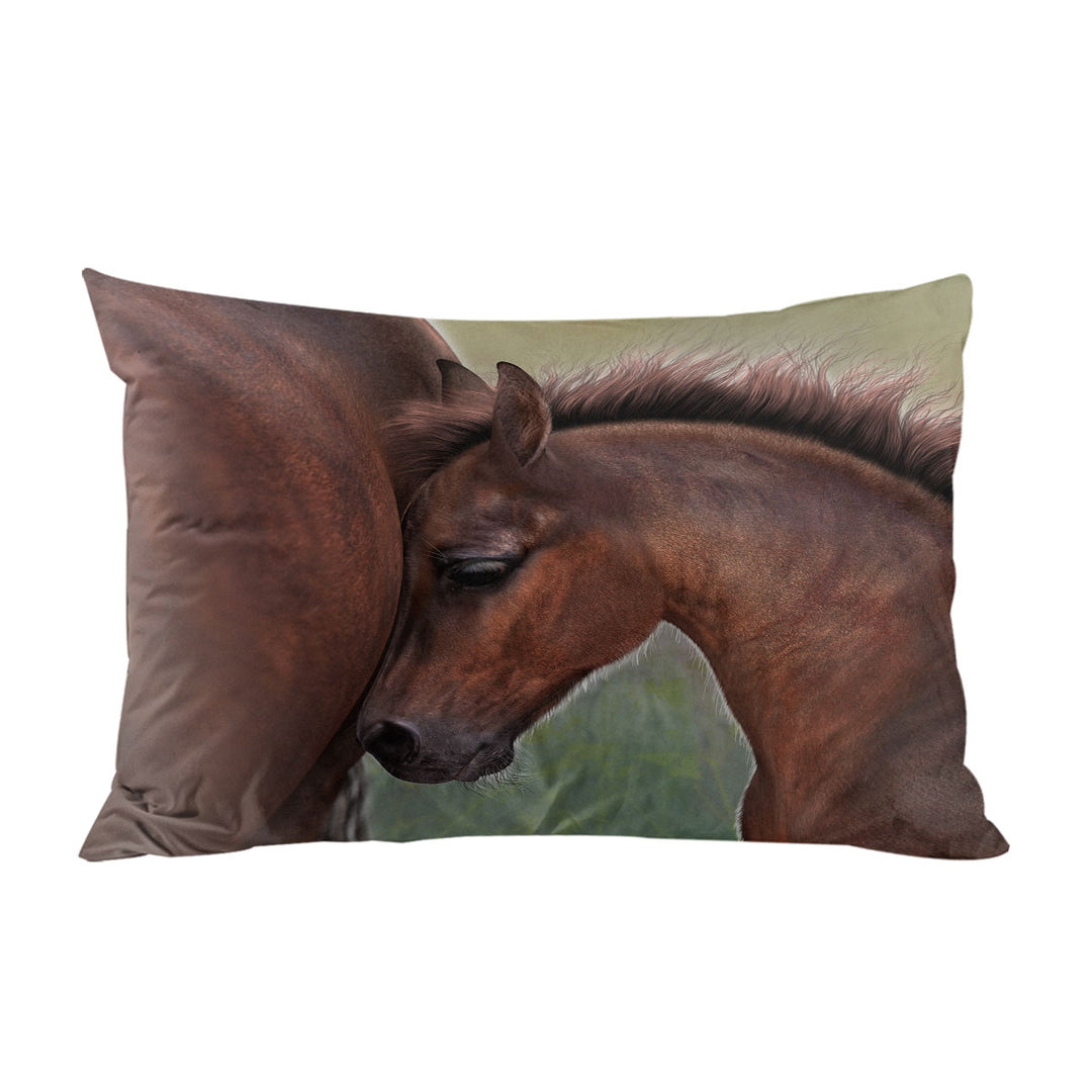 Horse Art Cute Momma with Foal Pillow Case Covers