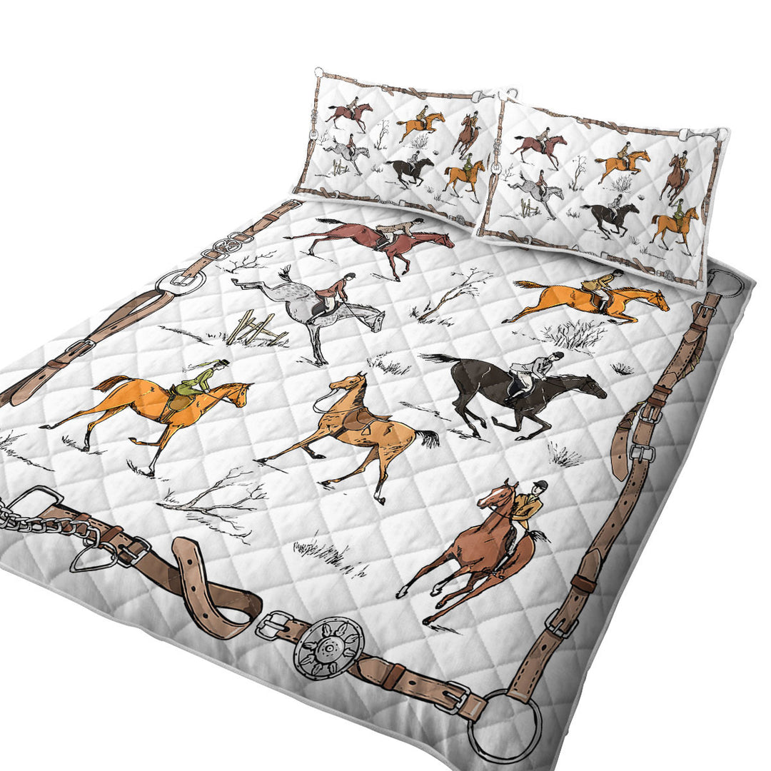 Horse Riding Pattern King Quilt