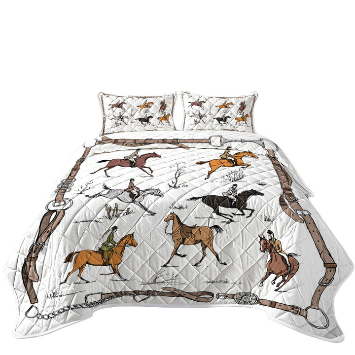 Horse Riding Pattern King Size Bedspreads