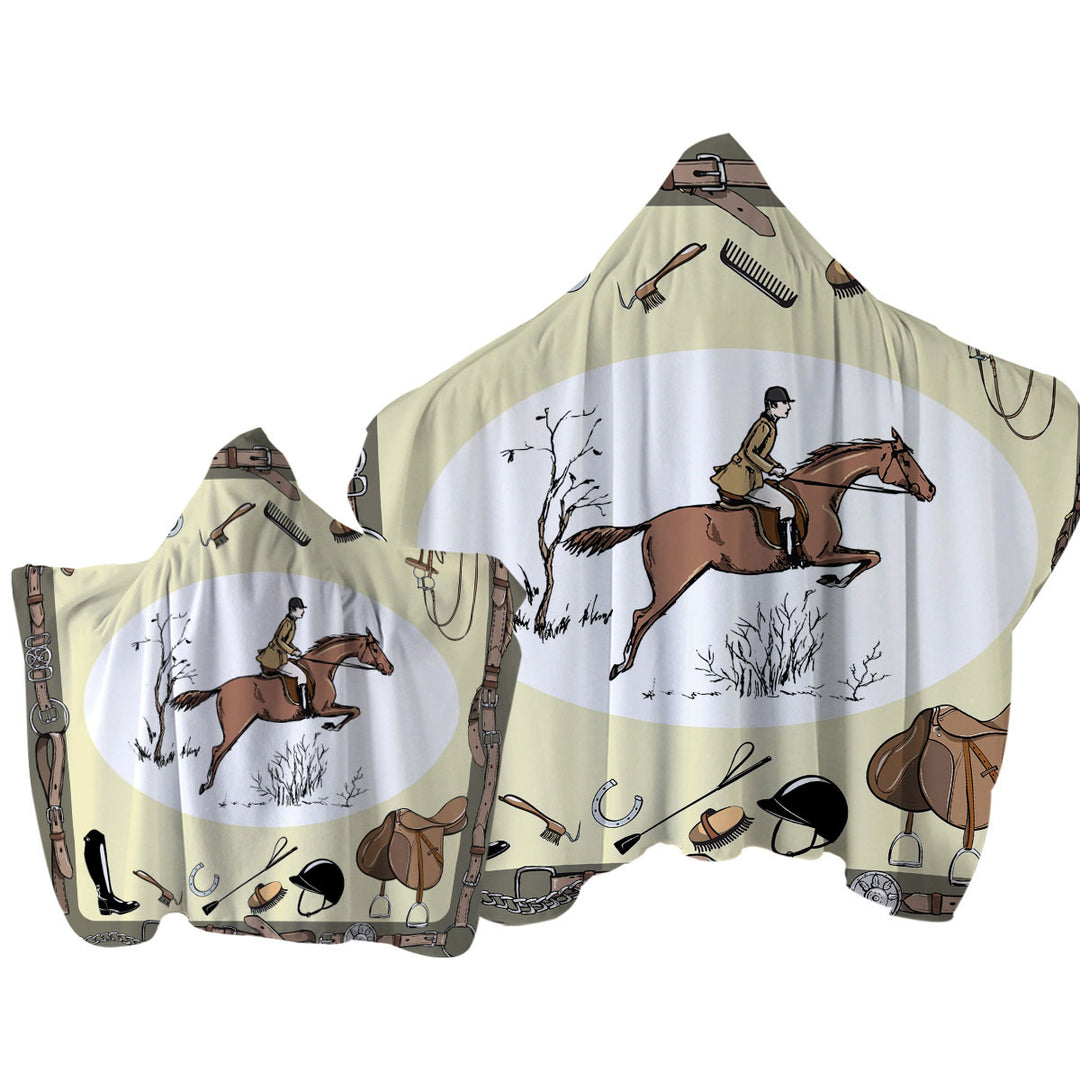 Horse Riding Towel Hoodie