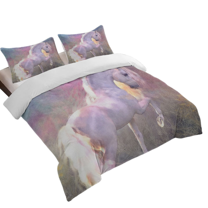 Horses Art Glow White Horse Bed Covers