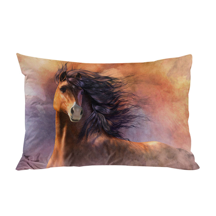 Horses Art Handsome Brown Horse Pillowcase