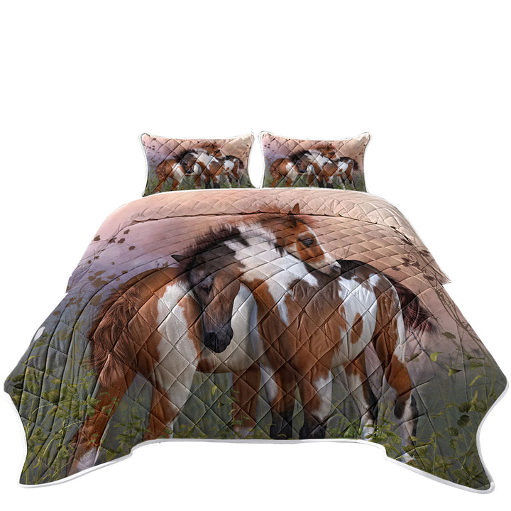 Horses Art Lovely Horses Coverlet