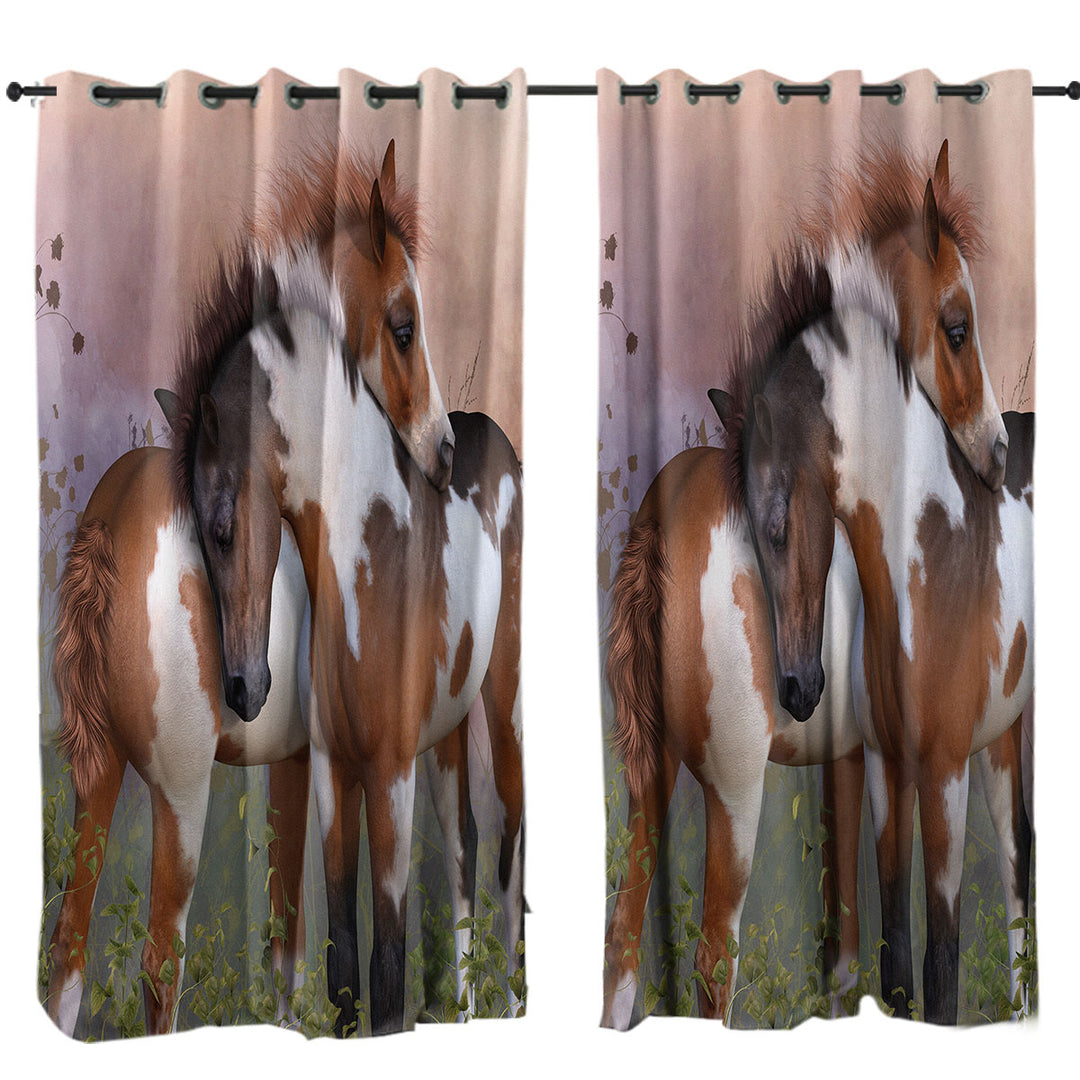 Horses Art Lovely Horses Drapes for Living Room