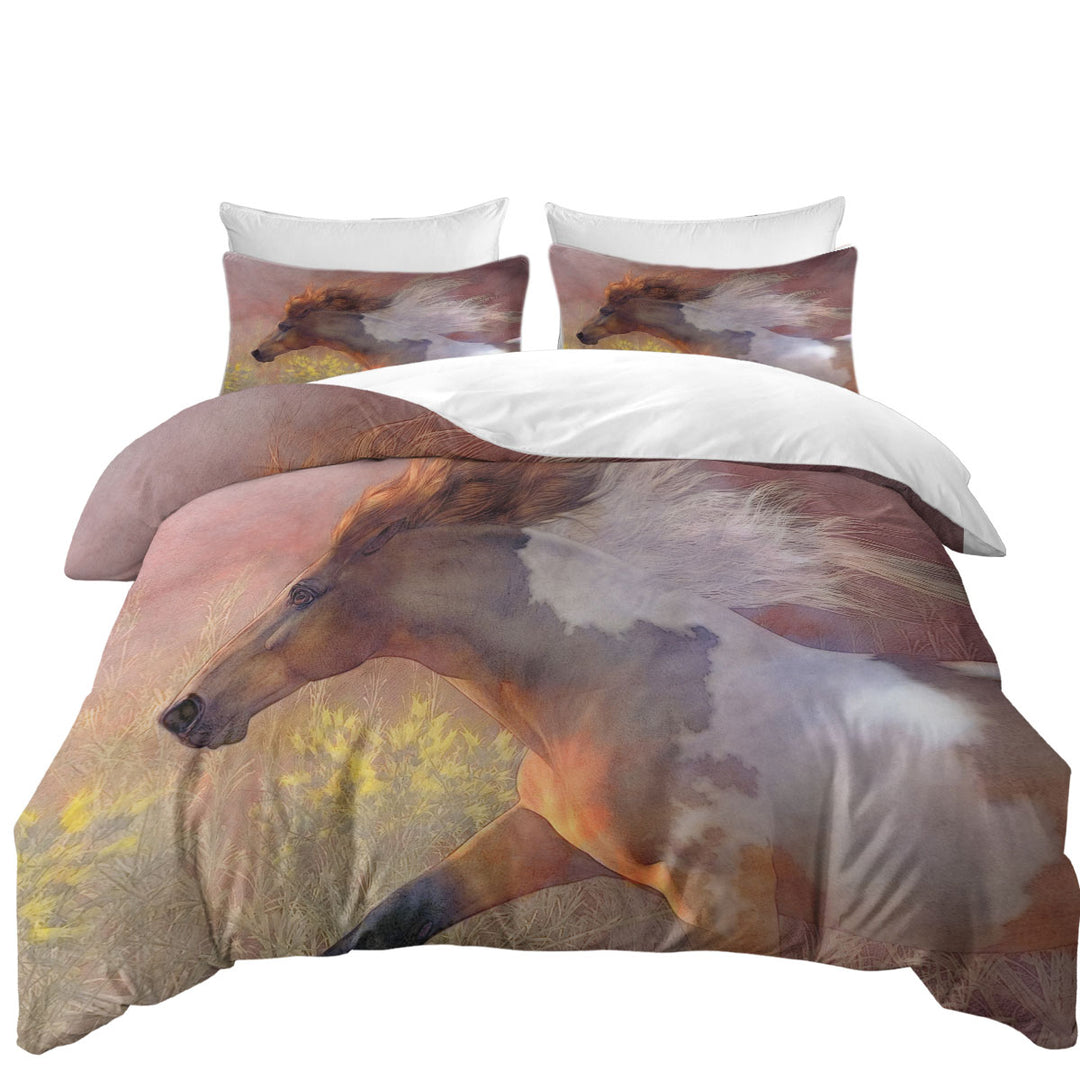 Horses Art Twilight Run Wild Horse Coverlets