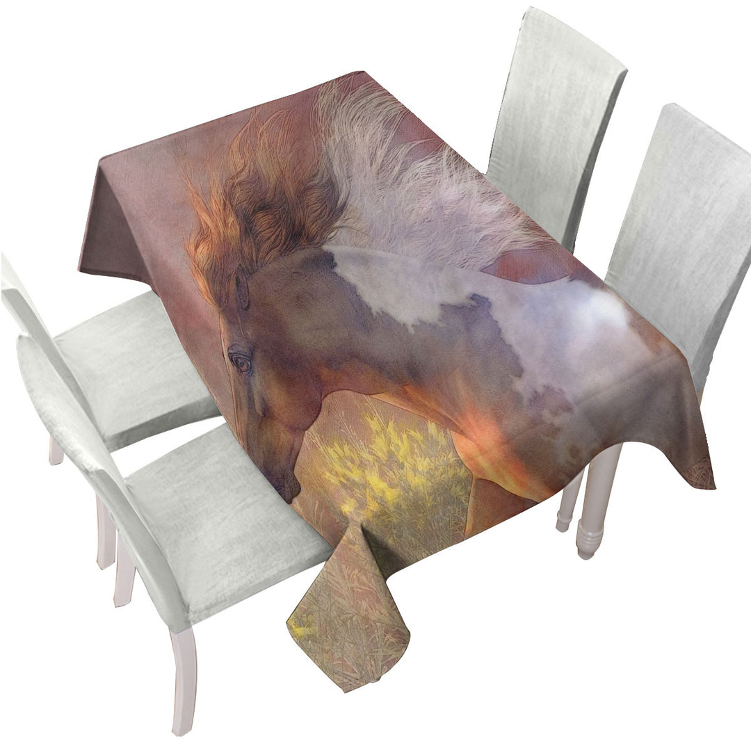 Horses Art Twilight Run Wild Horse Custom tablecloths