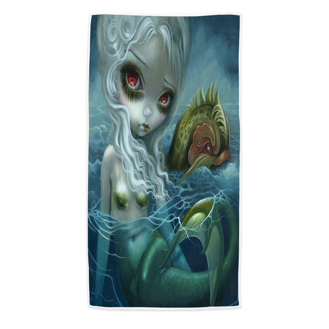 How Deep is the Ocean Fantasy Art Mermaid Pool Towels