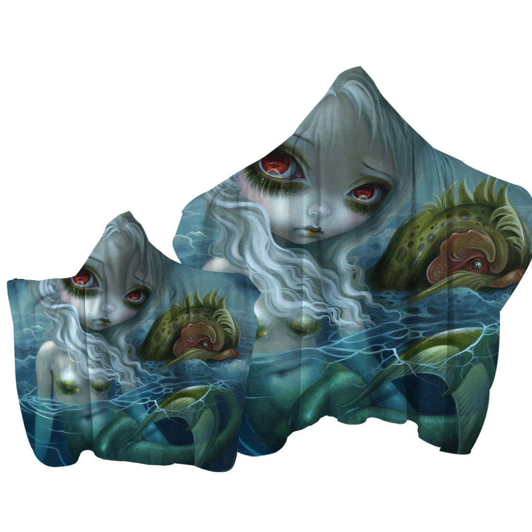 How Deep is the Ocean Fantasy Art Mermaid Towel Hoodie