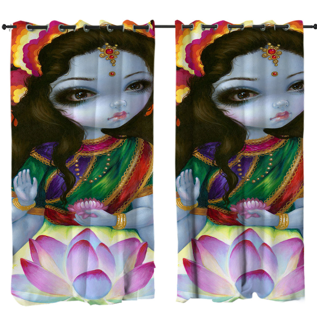 India and Hindu Art the Goddess Lakshmi Custom Drapes