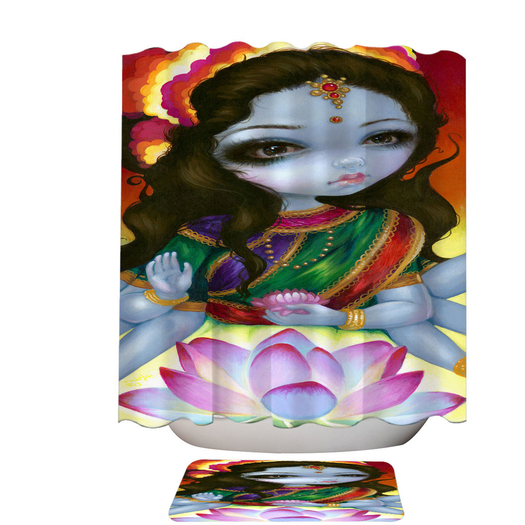 India and Hindu Art the Goddess Lakshmi Shower Curtain