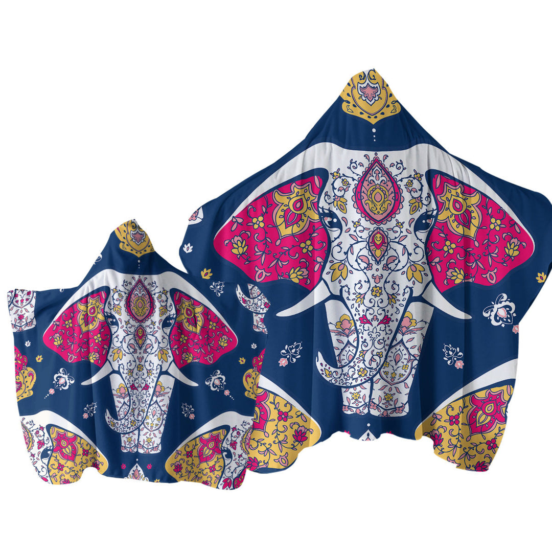 Indian Princess Elephant Hooded Beach Towel