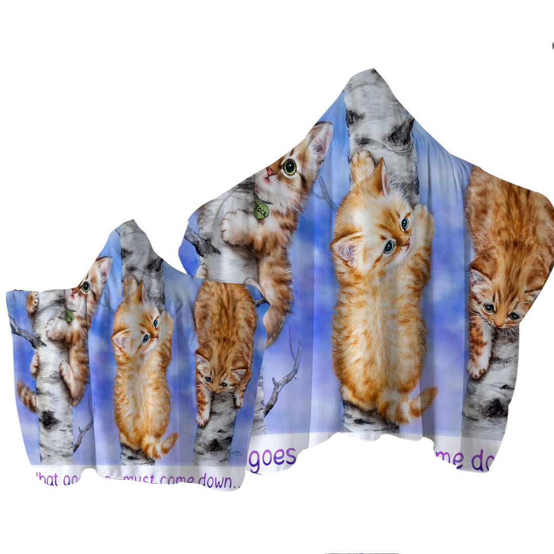 Inspirational Quote Ginger Kittens on Trees Towel Hoodie