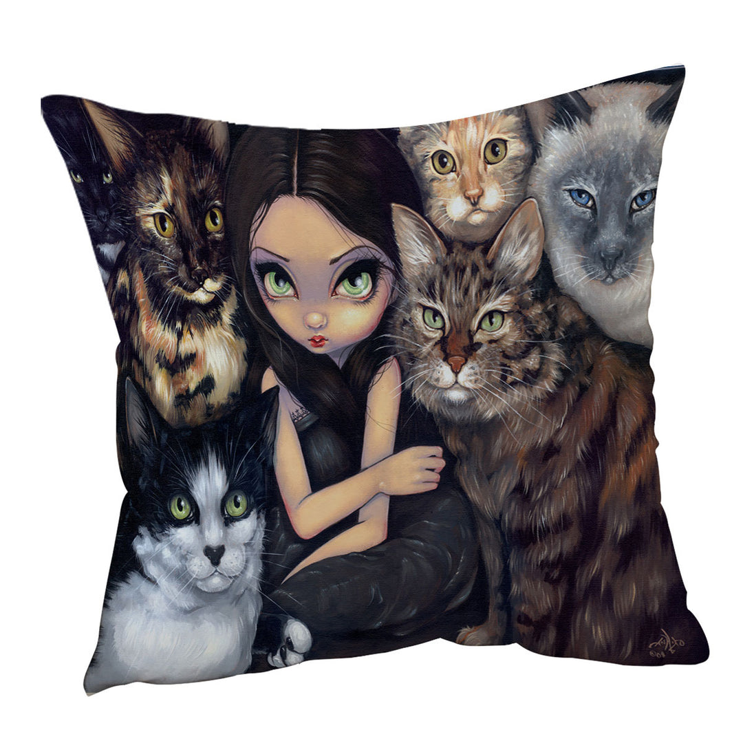 It is All About the Cats and Beautiful Girl Cushion Cover