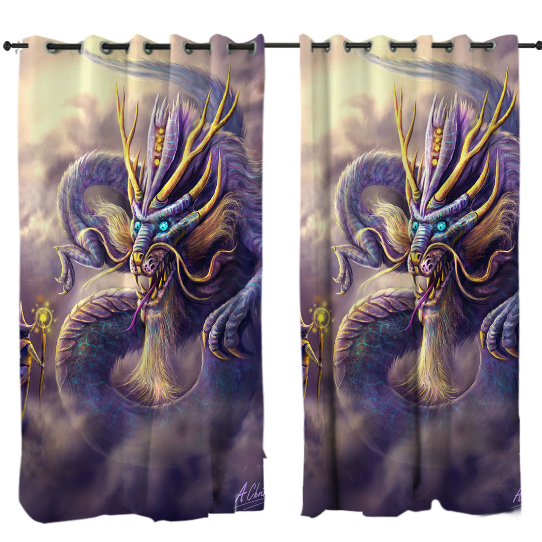 Ithrios the Purple Dragon Curtains