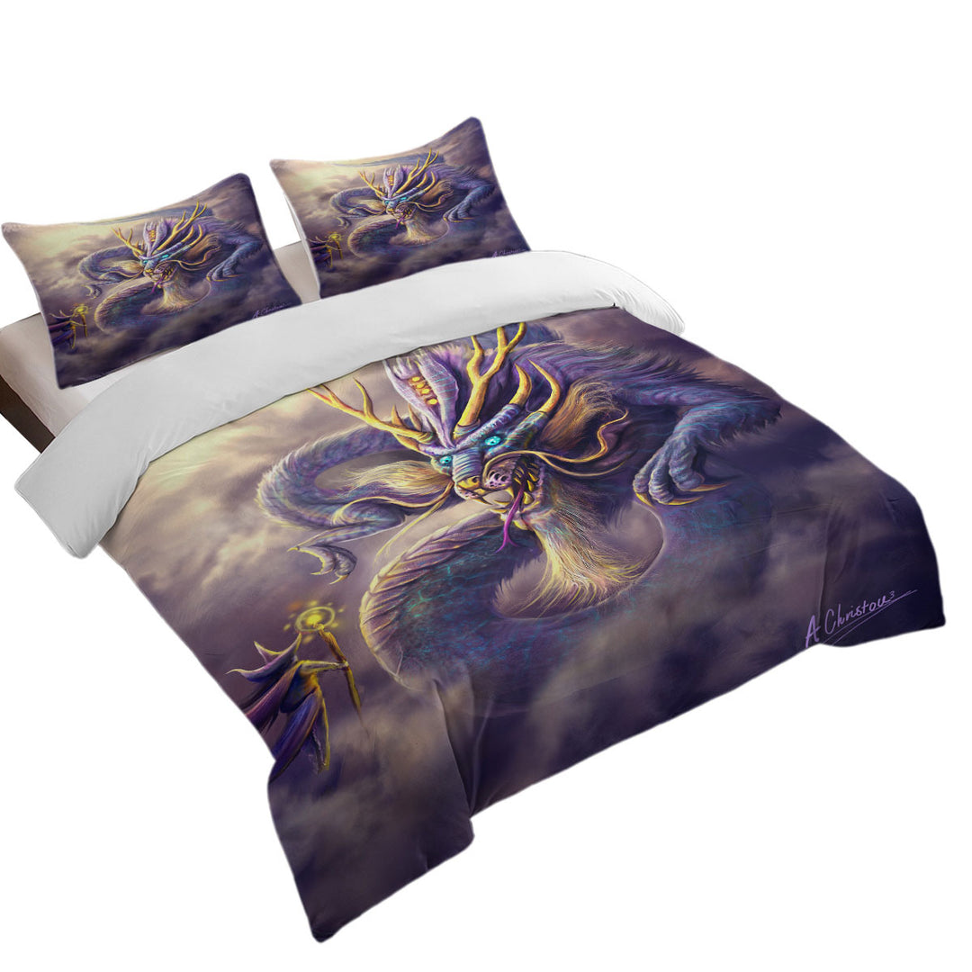 Ithrios the Purple Dragon Duvet Cover