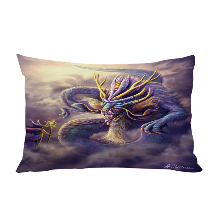 Ithrios the Purple Dragon Pillow Case Covers