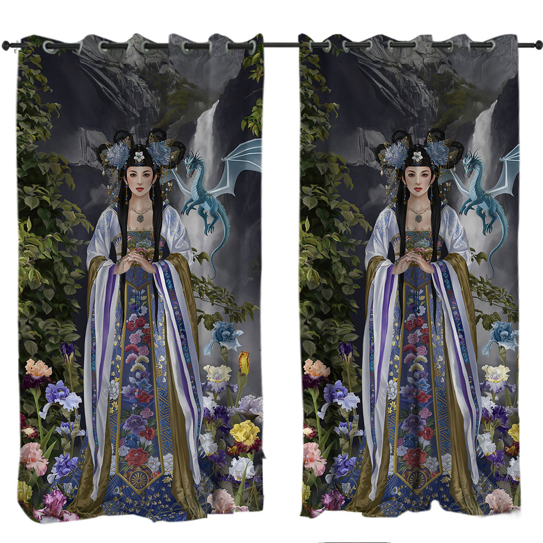 Japanese Flower Garden and Dragon Princess Drapes