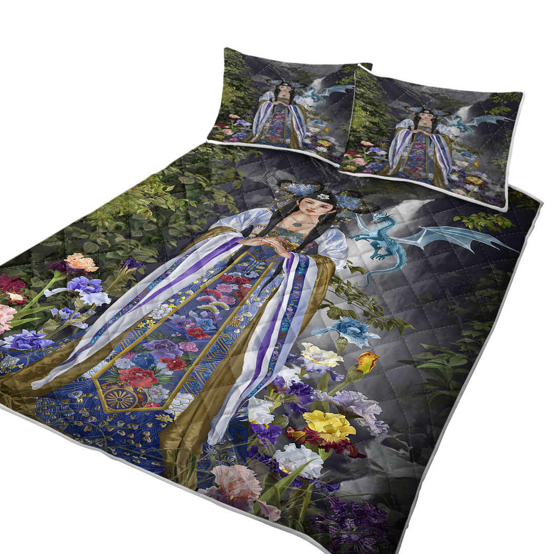 Japanese Flower Garden and Dragon Princess Quilt