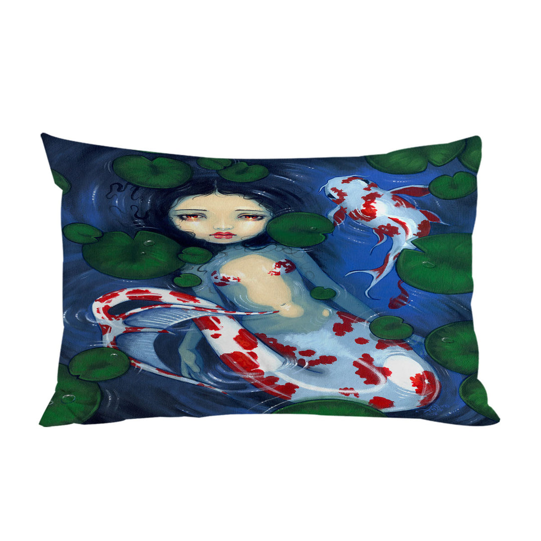 Japanese Garden Lily Pads and Koi Pond Mermaid Bed Covers